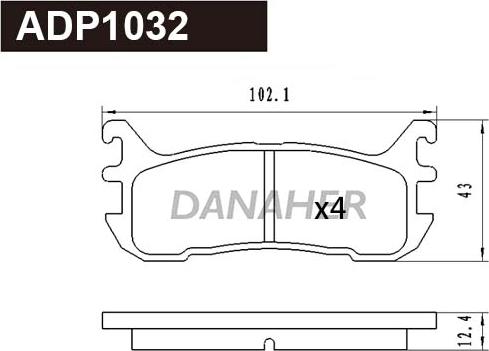 Danaher ADP1032 - Kit pastiglie freno, Freno a disco autozon.pro