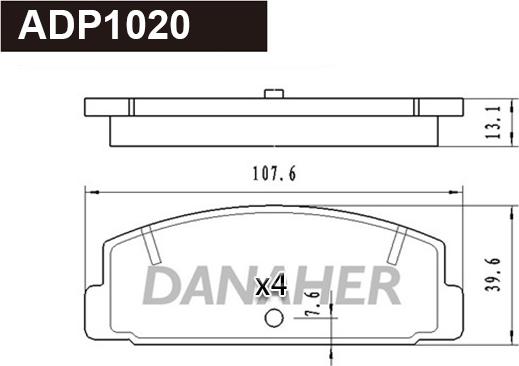 Danaher ADP1020 - Kit pastiglie freno, Freno a disco autozon.pro