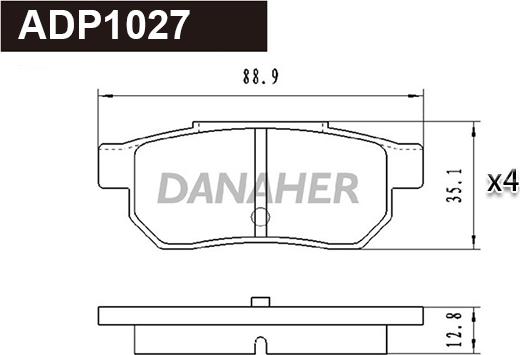 Danaher ADP1027 - Kit pastiglie freno, Freno a disco autozon.pro