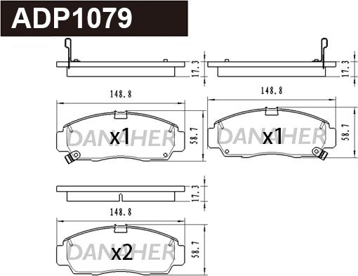 Danaher ADP1079 - Kit pastiglie freno, Freno a disco autozon.pro