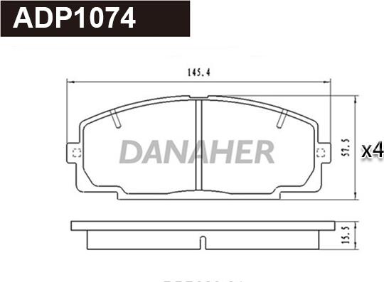 Danaher ADP1074 - Kit pastiglie freno, Freno a disco autozon.pro