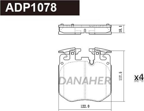 Danaher ADP1078 - Kit pastiglie freno, Freno a disco autozon.pro