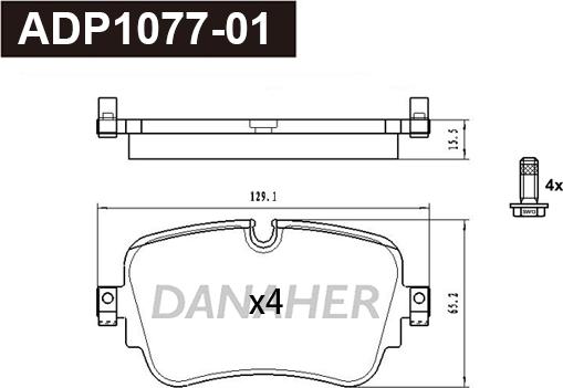 Danaher ADP1077-01 - Kit pastiglie freno, Freno a disco autozon.pro