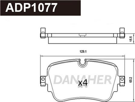 Danaher ADP1077 - Kit pastiglie freno, Freno a disco autozon.pro