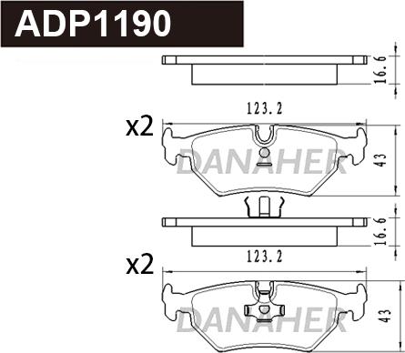 Danaher ADP1190 - Kit pastiglie freno, Freno a disco autozon.pro