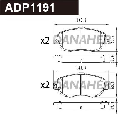 Danaher ADP1191 - Kit pastiglie freno, Freno a disco autozon.pro