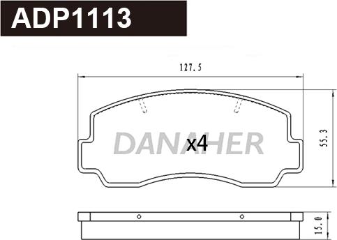 Danaher ADP1113 - Kit pastiglie freno, Freno a disco autozon.pro