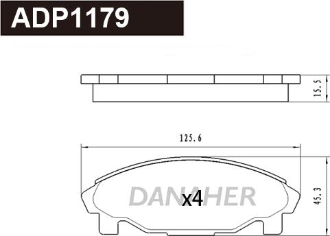 Danaher ADP1179 - Kit pastiglie freno, Freno a disco autozon.pro