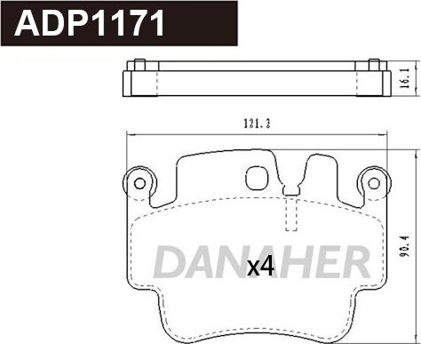 Danaher ADP1171 - Kit pastiglie freno, Freno a disco autozon.pro