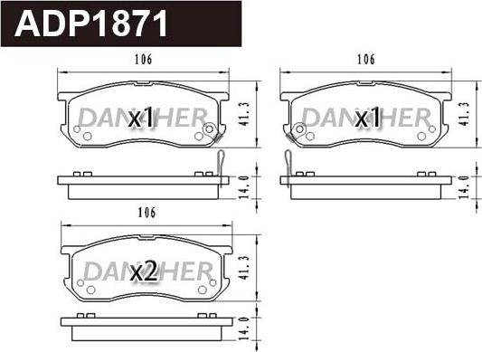 Danaher ADP1871 - Kit pastiglie freno, Freno a disco autozon.pro