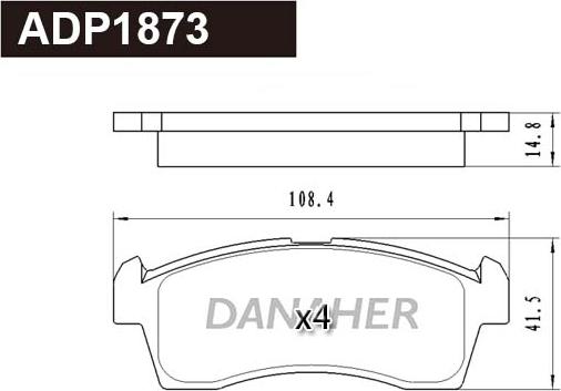 Danaher ADP1873 - Kit pastiglie freno, Freno a disco autozon.pro