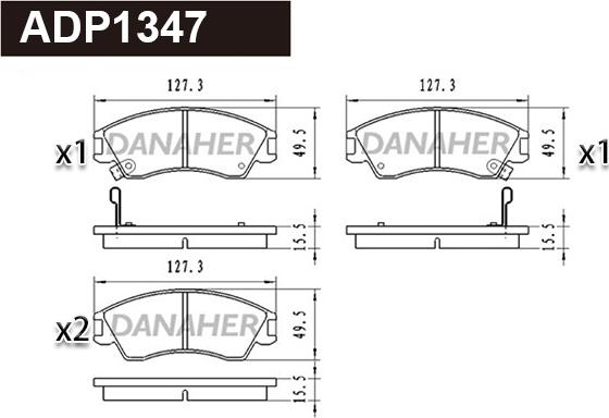 Danaher ADP1347 - Kit pastiglie freno, Freno a disco autozon.pro