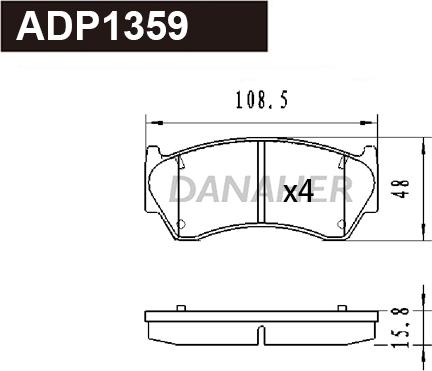 Danaher ADP1359 - Kit pastiglie freno, Freno a disco autozon.pro