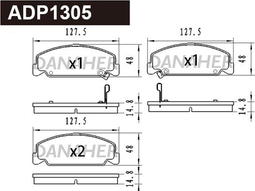 Danaher ADP1305 - Kit pastiglie freno, Freno a disco autozon.pro