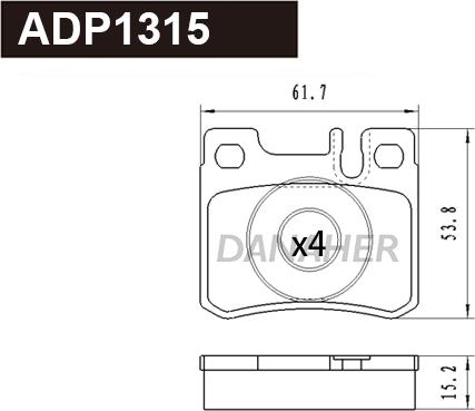 Danaher ADP1315 - Kit pastiglie freno, Freno a disco autozon.pro