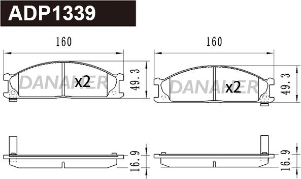 Danaher ADP1339 - Kit pastiglie freno, Freno a disco autozon.pro