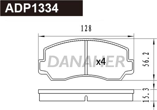 Danaher ADP1334 - Kit pastiglie freno, Freno a disco autozon.pro