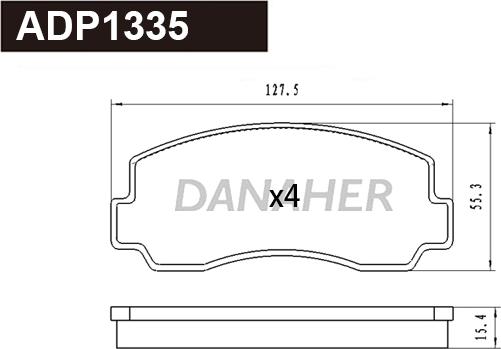 Danaher ADP1335 - Kit pastiglie freno, Freno a disco autozon.pro