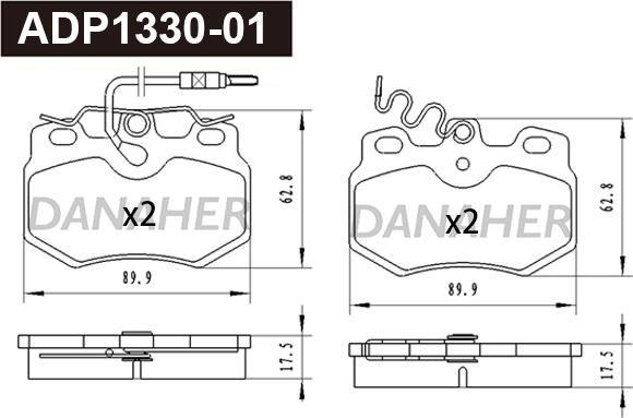 Danaher ADP1330-01 - Kit pastiglie freno, Freno a disco autozon.pro