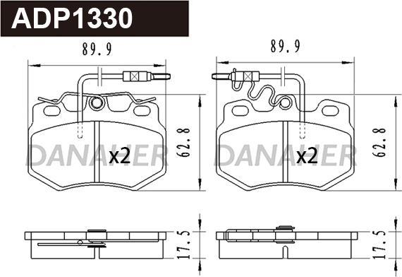 Danaher ADP1330 - Kit pastiglie freno, Freno a disco autozon.pro