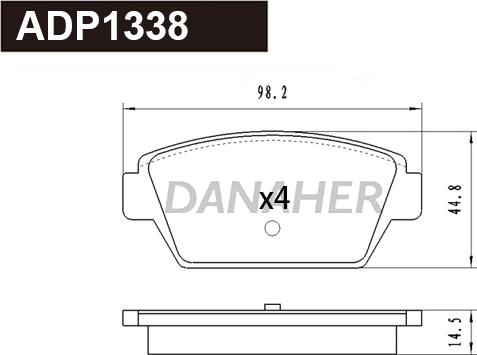 Danaher ADP1338 - Kit pastiglie freno, Freno a disco autozon.pro