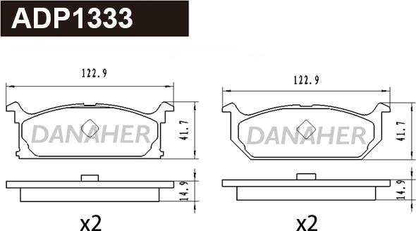 Danaher ADP1333 - Kit pastiglie freno, Freno a disco autozon.pro