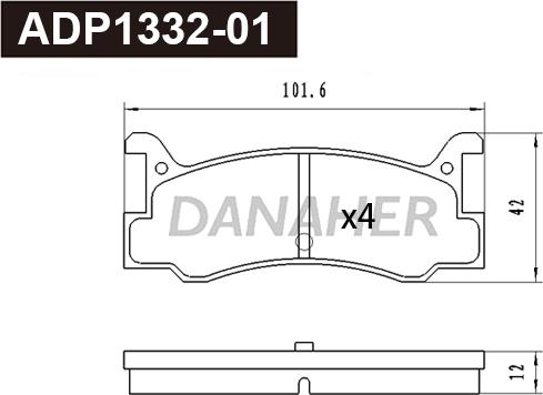 Danaher ADP1332-01 - Kit pastiglie freno, Freno a disco autozon.pro