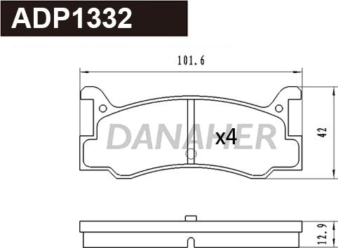 Danaher ADP1332 - Kit pastiglie freno, Freno a disco autozon.pro