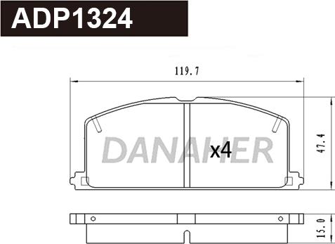 Danaher ADP1324 - Kit pastiglie freno, Freno a disco autozon.pro