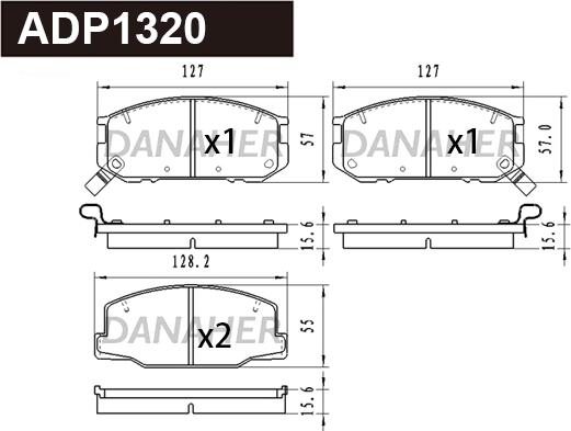 Danaher ADP1320 - Kit pastiglie freno, Freno a disco autozon.pro