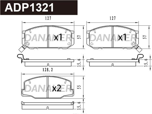 Danaher ADP1321 - Kit pastiglie freno, Freno a disco autozon.pro