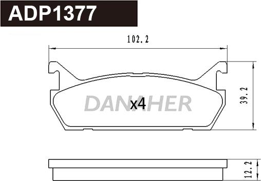 Danaher ADP1377 - Kit pastiglie freno, Freno a disco autozon.pro