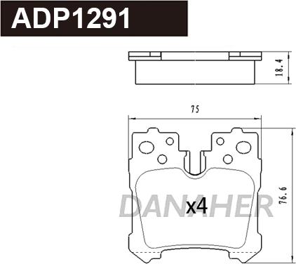 Danaher ADP1291 - Kit pastiglie freno, Freno a disco autozon.pro