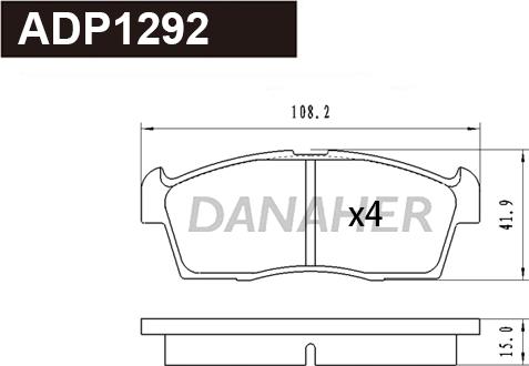 Danaher ADP1292 - Kit pastiglie freno, Freno a disco autozon.pro