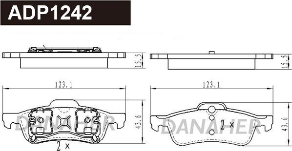 Danaher ADP1242 - Kit pastiglie freno, Freno a disco autozon.pro