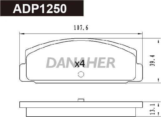 Danaher ADP1250 - Kit pastiglie freno, Freno a disco autozon.pro