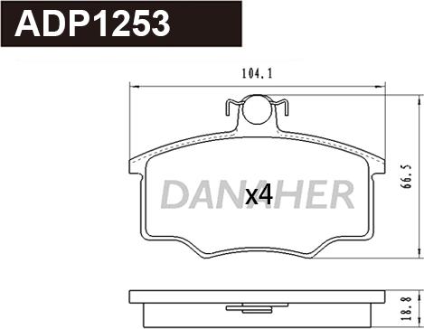 Danaher ADP1253 - Kit pastiglie freno, Freno a disco autozon.pro