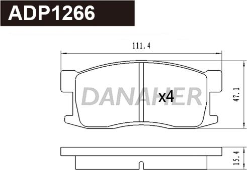 Danaher ADP1266 - Kit pastiglie freno, Freno a disco autozon.pro