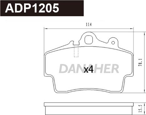 Danaher ADP1205 - Kit pastiglie freno, Freno a disco autozon.pro