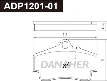 Danaher ADP1201-01 - Kit pastiglie freno, Freno a disco autozon.pro