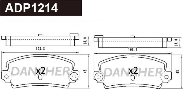 Danaher ADP1214 - Kit pastiglie freno, Freno a disco autozon.pro