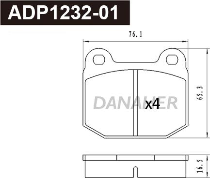 Danaher ADP1232-01 - Kit pastiglie freno, Freno a disco autozon.pro