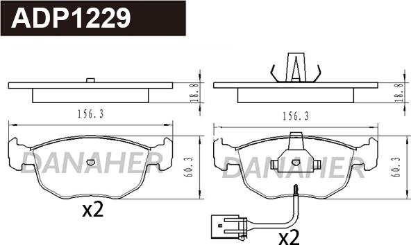 Danaher ADP1229 - Kit pastiglie freno, Freno a disco autozon.pro