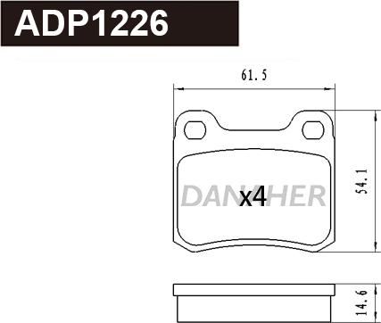 Danaher ADP1226 - Kit pastiglie freno, Freno a disco autozon.pro