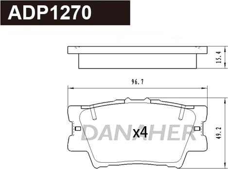 Danaher ADP1270 - Kit pastiglie freno, Freno a disco autozon.pro