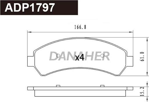 Danaher ADP1797 - Kit pastiglie freno, Freno a disco autozon.pro