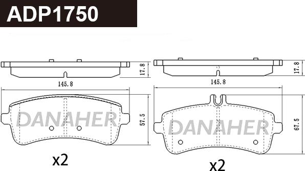 Danaher ADP1750 - Kit pastiglie freno, Freno a disco autozon.pro