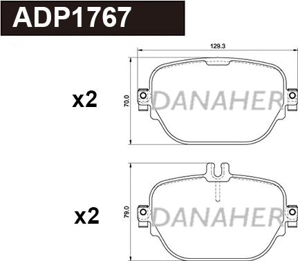 Danaher ADP1767 - Kit pastiglie freno, Freno a disco autozon.pro