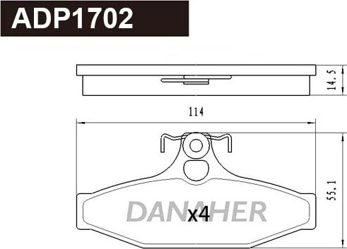 Danaher ADP1702 - Kit pastiglie freno, Freno a disco autozon.pro