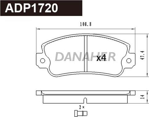 Danaher ADP1720 - Kit pastiglie freno, Freno a disco autozon.pro